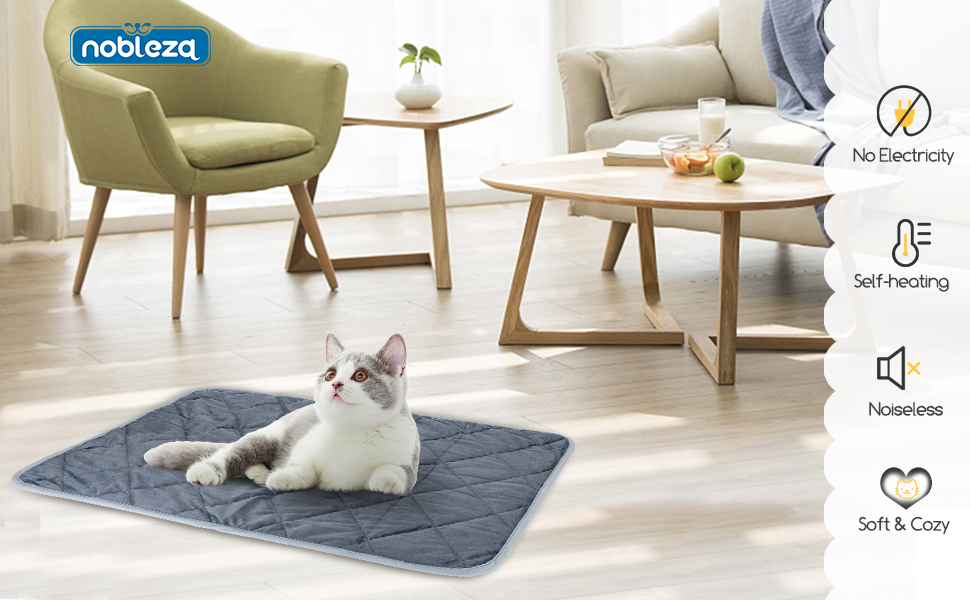Самогріюча ковдра для котів та собак Nobleza, тепла підстилка, ковдра для собак, термоковдра, що переться