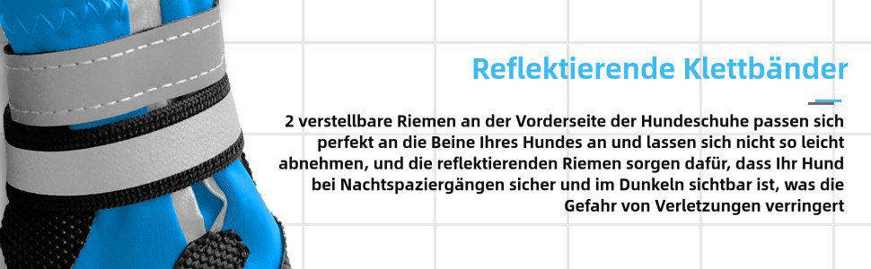 Взуття для собак, 4 шт. Водонепроникні чоботи для собак з антиковзкою підошвою та світловідбиваючим кріпленням, для маленьких, середніх та великих собак (XXL, Синій)