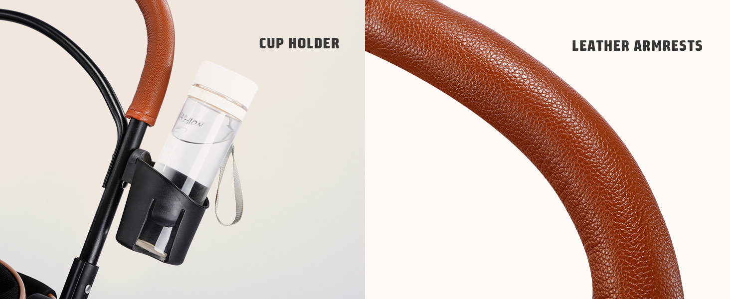 Візок для котів та собак Gimars 20кг, 4-в-1, складання, поворот 360°, гумові колеса, гальмо, захист від дощу, регульована ручка, хакі