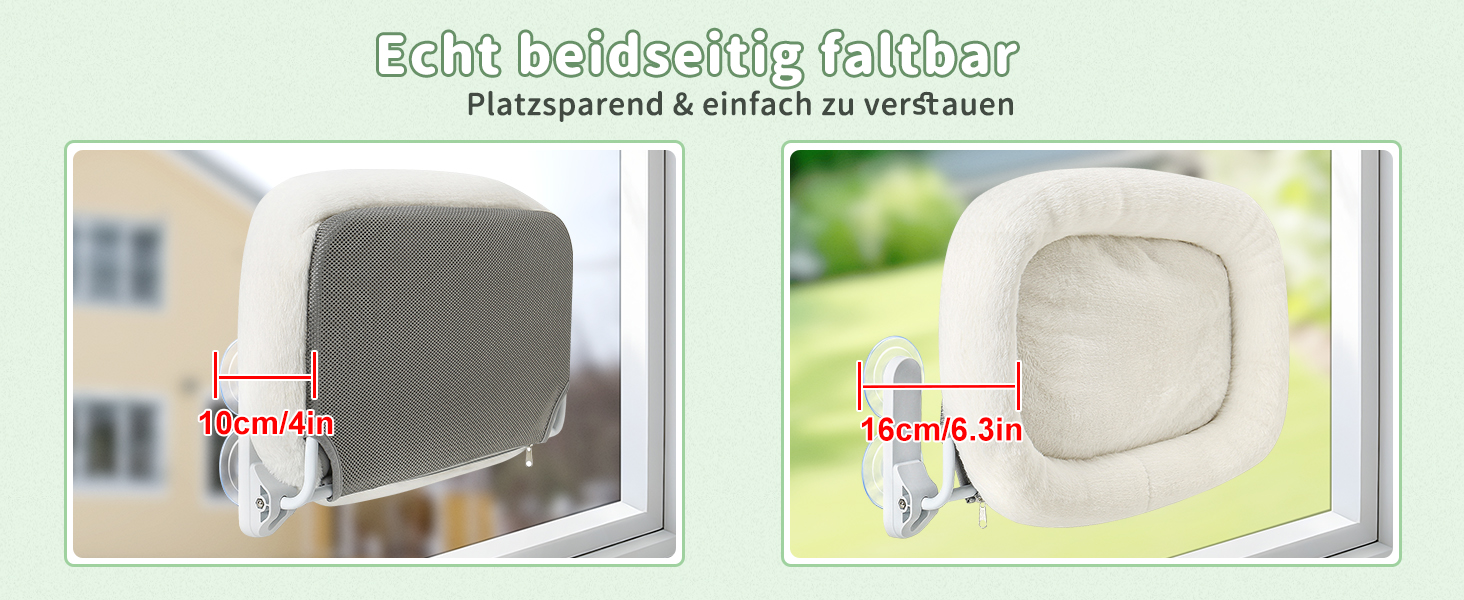 Кішка лежанка на вікно GUUSII HOME: розкладна, з 4 присосками, біла