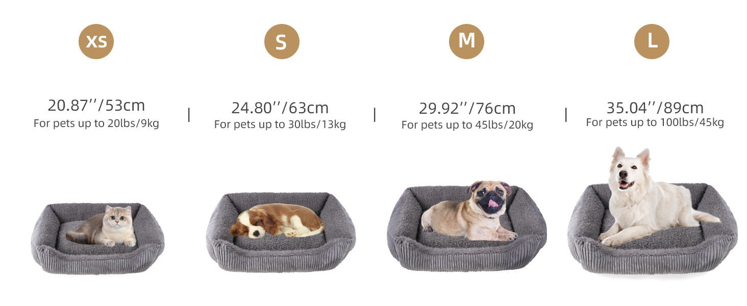 Ортопедичне ліжко для собак середнього розміру TWDEPART, сіре, 89 x 63 см, знімний чохол, антиковзаюче