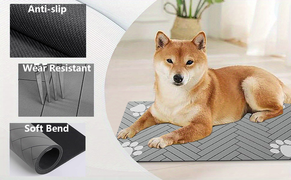 Килимок для годівлі котів та собак, суперпоглинаючий, неслизький, 40 x 60 см, сірий (30)