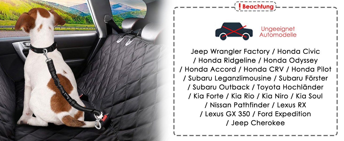 Поясний ремінь безпеки для собак SlowTon (2 шт.) - автолеєрка з регулюванням, еластичний амортизатор, міцний нейлон, світловідбиваючий