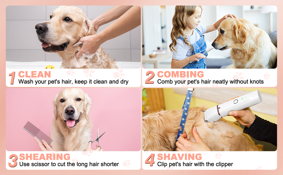 Машинка для стрижки собак Leise, 4 в 1: стрижка тіла, обличчя, вух, подушечок лап. Ідеальна для собак та котів.