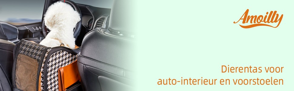 Автокрісло для собак Amoilly, середньорозмірне, з консоллю та підняттям для котів, брудовідштовхувальне, переноска для тварин, з ременями та килимком (Колір: Коричневий, Розмір: M)