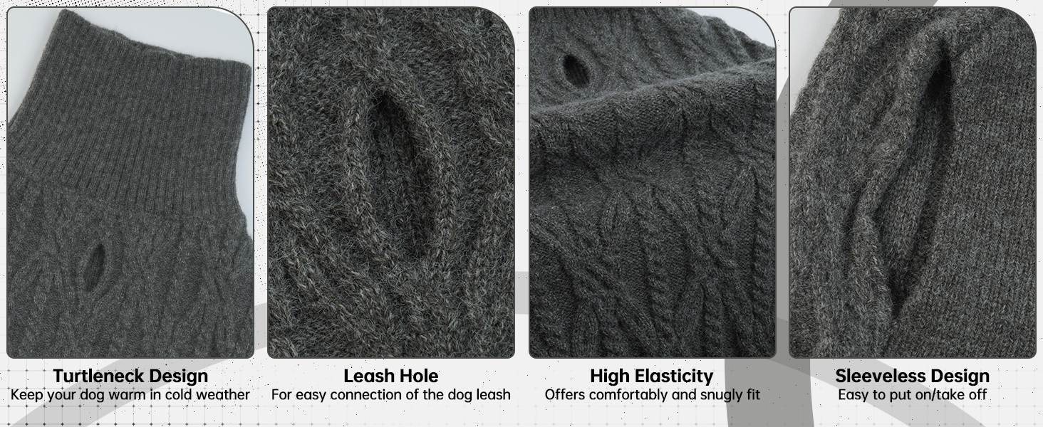 Пуловер для собак та котів, теплий зимовий одяг: куртка, жилет, плащ для цуценят та маленьких собак (Сірий, XS)
