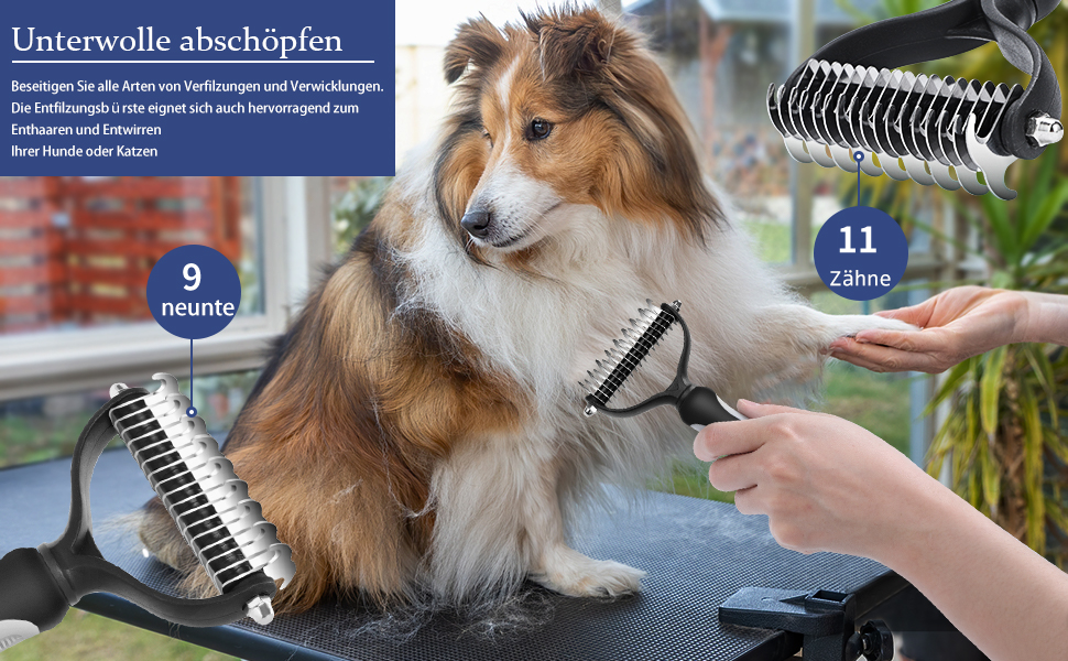 Набір щіток для собак, 5 шт., для догляду за шерстю, самоочищувані, для великих та середніх собак, котів та дрібних тварин, ідеально підходить для довгої та короткої шерсті, зменшує випадання шерсті (сірий)
