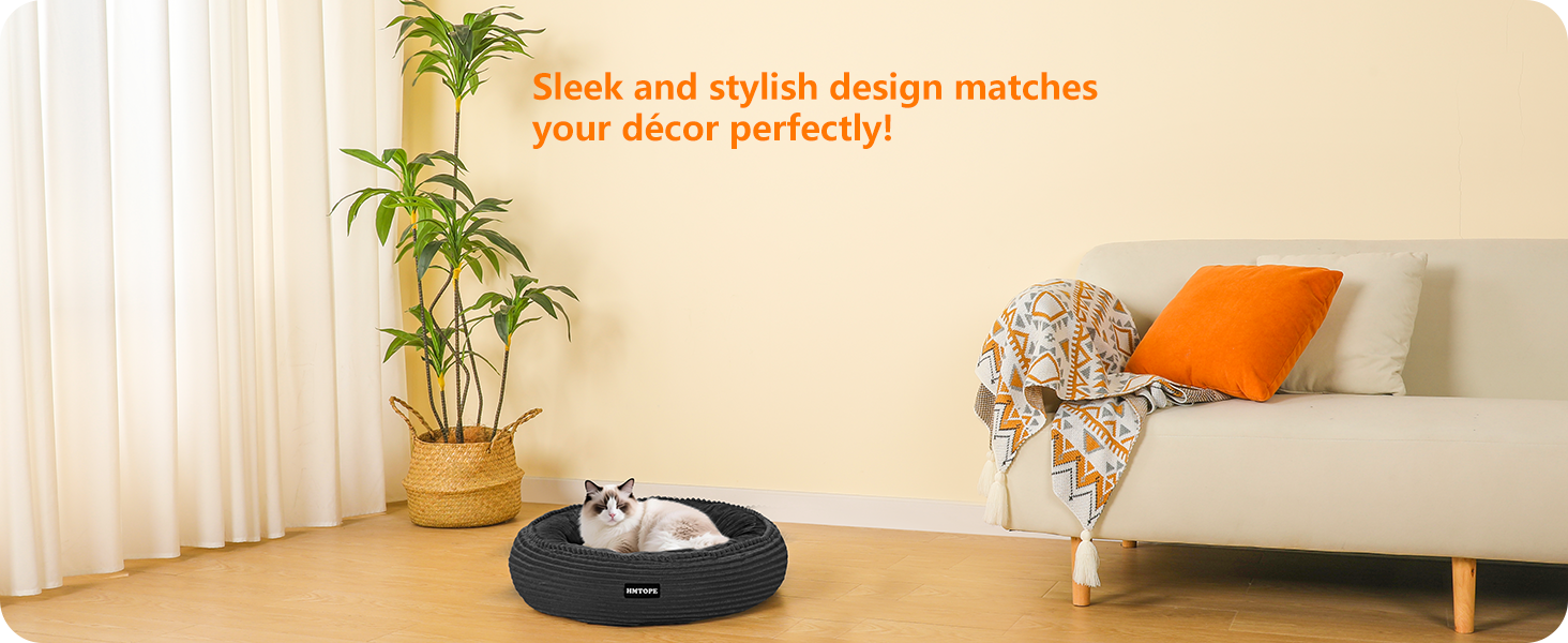 Кругле ліжко для собак та котів, м'яке, зручне, Ø 50 см, темно-сірий колір, 50x50x18 см