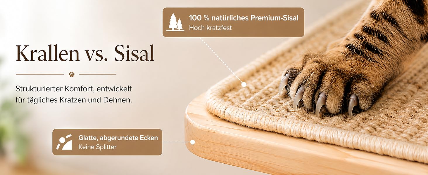 Комплект настінної драбинки для котів Katzen Kletterwand з 4 рівнями: 2 сходинки та 2 майданчики для сну, соснове дерево, настінне кріплення