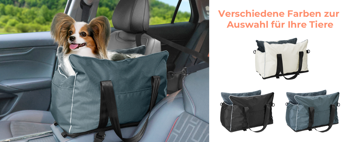 Автокрісло для маленьких собак та котів, кріплення на середню консоль, знімний, можна прати, з хутром, для цуценят, м'яке, тепле, сіре, маленьке