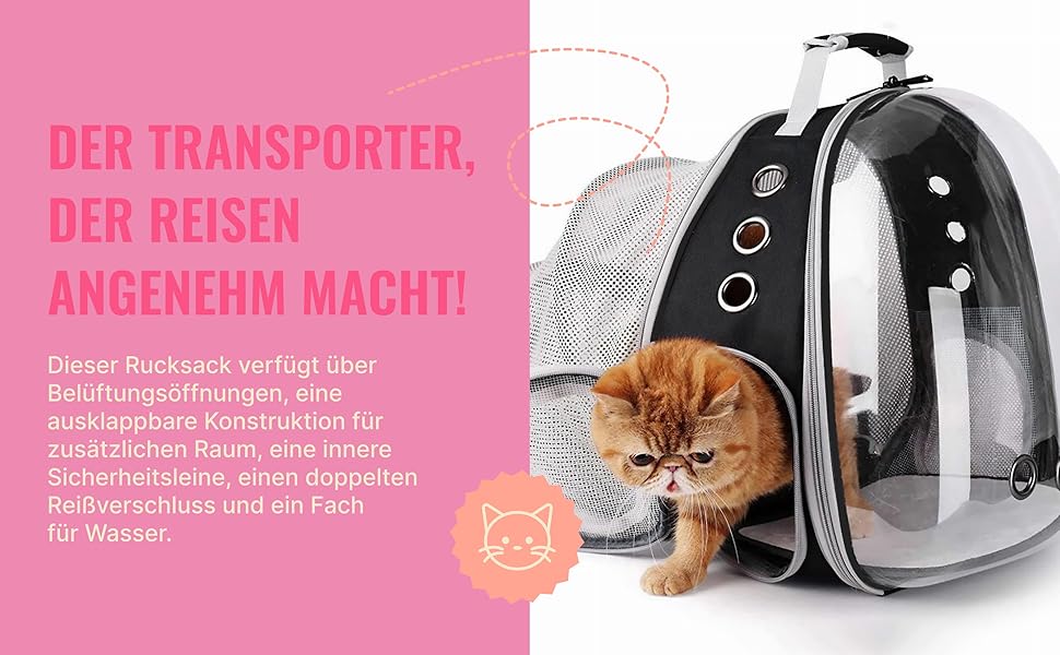 Транспортна сумка для собак та котів JUMI - рюкзак для тварин - переноска для котів та собак сірого кольору