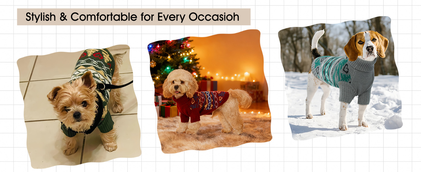 Пуловер для собак на Новий Рік, теплий трикотажний пуловер для собак та котів, зимовий одяг для тварин, найтепліший пуловер з коміром-стійкою (XL, Бордовий)