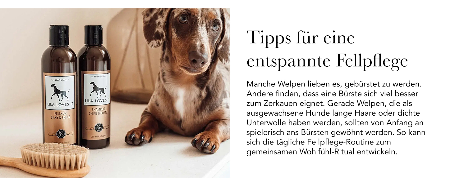 Щітка для собак з довгим волоссям Lila Loves It – з металевими закругленими щетинками, веганська, з бука з екологічного лісового господарства, Made in Germany