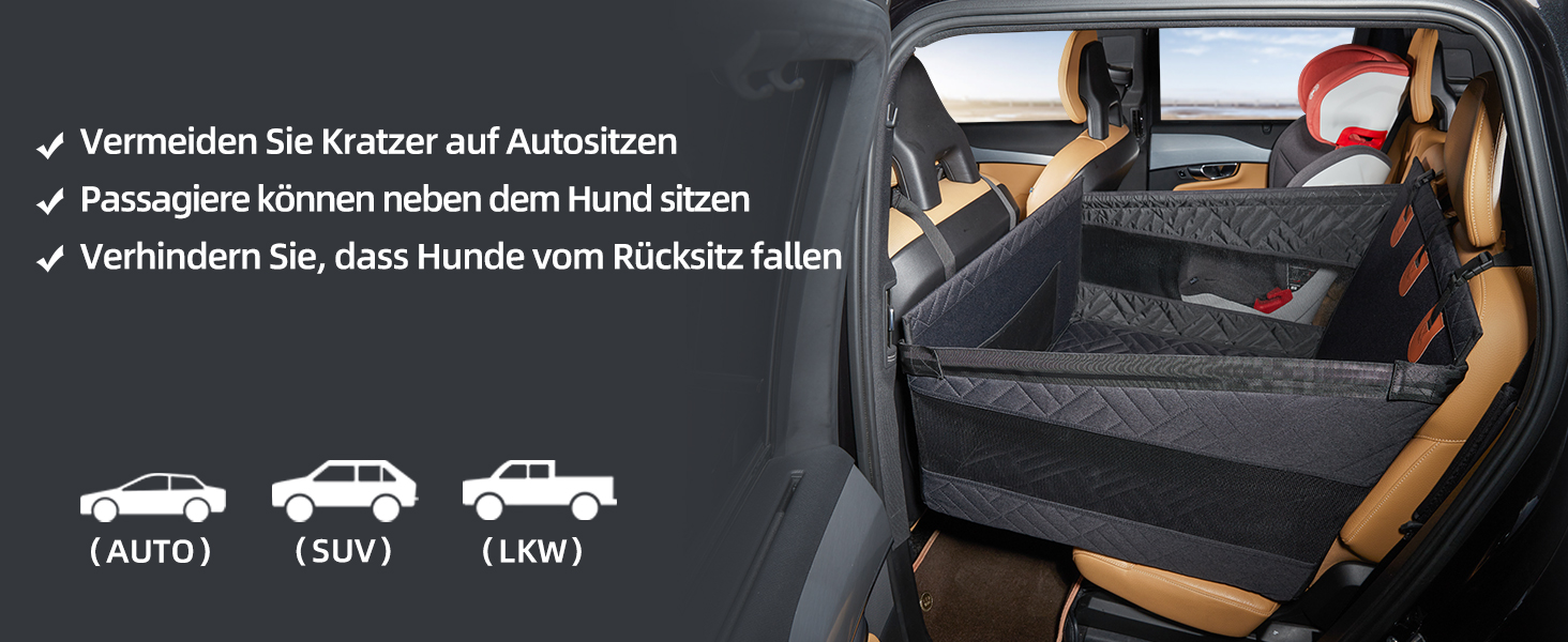 Автомобільний аксесуар для собак - крісло-підвищувач для великих собак до 25 кг (Чорний, L)
