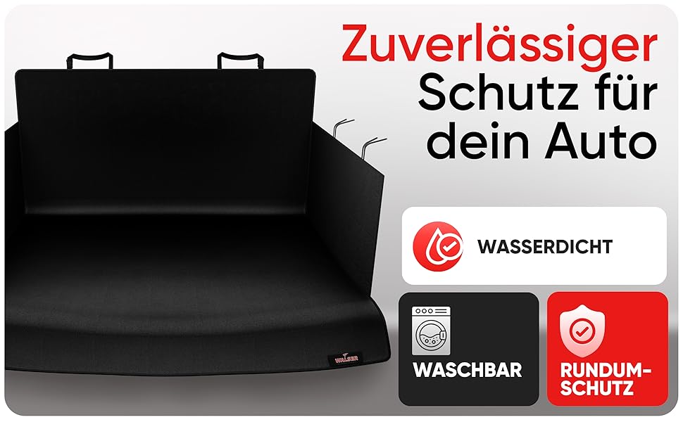 Захист для багажника WALSER Cäsar: килимок з боковим захистом, універсальний, для собак, чорний