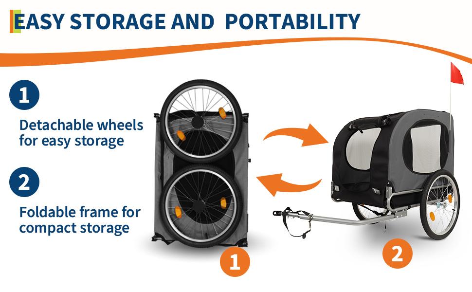 Дитячий велосипед-причеп для собак до 40 кг, червоний – з лебідкою, прапорцем, 20