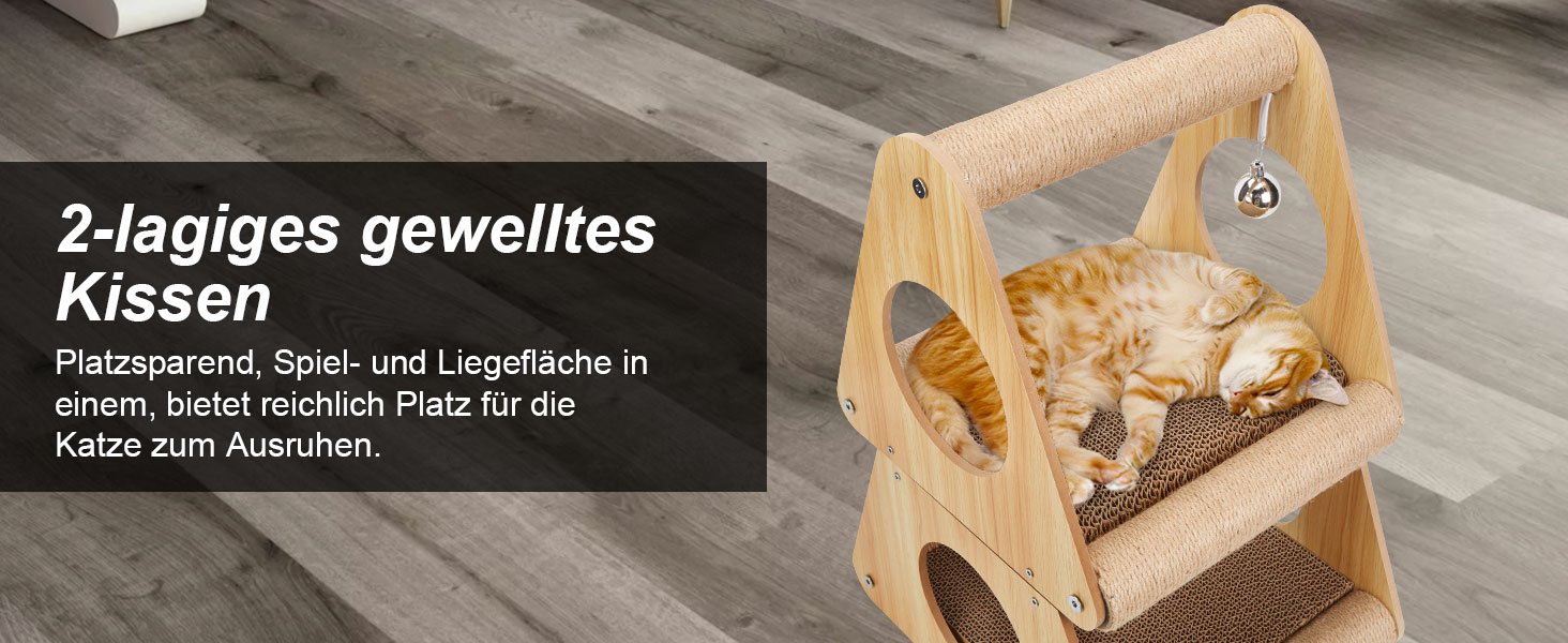 Кігтеточка Ownpets для котів, будиночок, 54 см, багатофункціональна, екологічна, стабільна, ідеальна для відпочинку та заточування кігтів