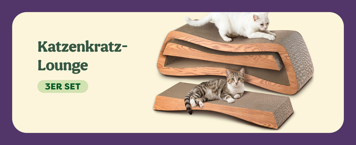 Кігтеточка для котів 3 в 1 XXL, 75 см – Міцна картонна поверхня для догляду за кігтями – До 2 років використання – Економія місця – Захист диванів та меблів (Mountain) (Коричнева)