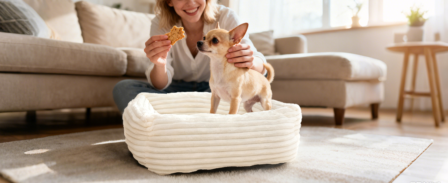 Килимок-ліжко для котів XIAPIA, 55x42x18 см, м'який, теплий, ортопедичний, білий