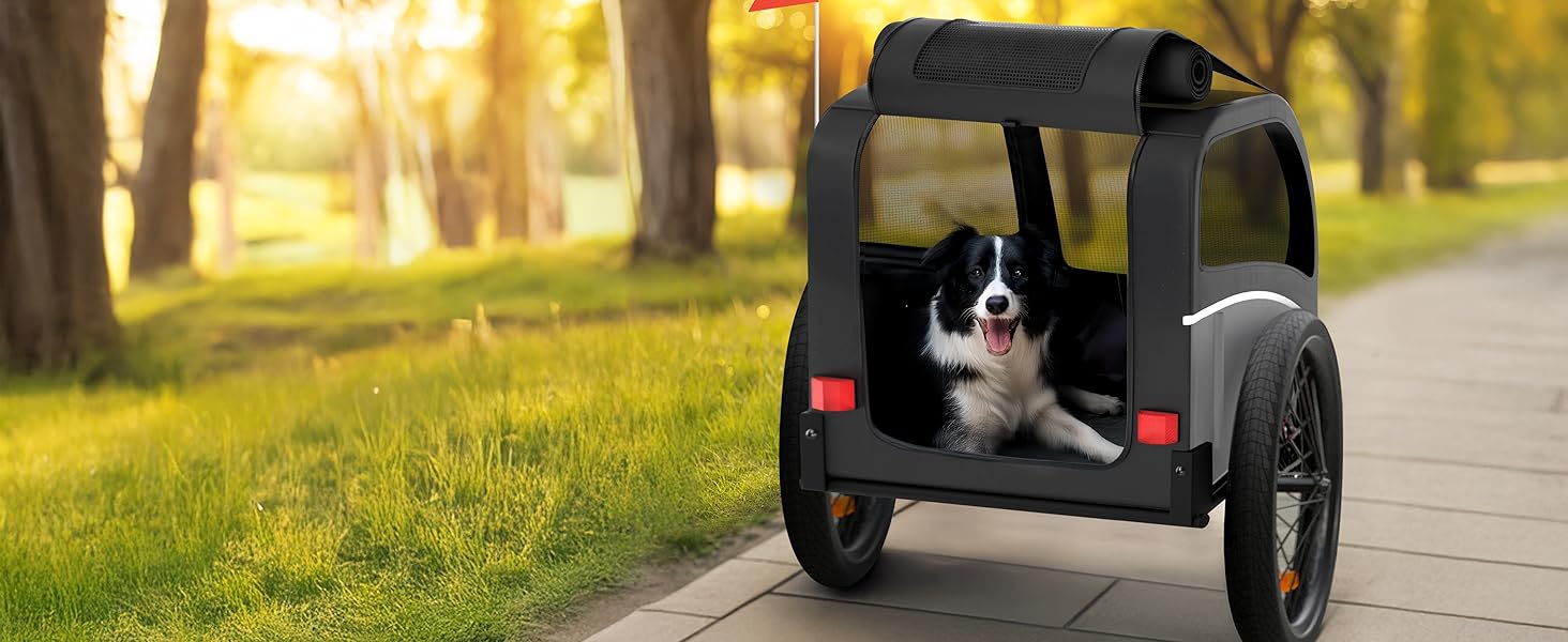 Фаркоп для велосипеда з собакою - Складаний фаркоп для велосипеда для собак до 40 кг, з відбивачами, водовідштовхувальний, сумісний з електровелосипедами, чорно-сірий