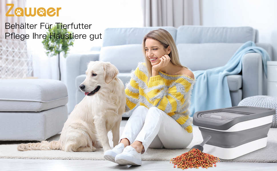 Контейнер для корму для собак Zawaer, 5 кг, з кришкою та ложкою для годування