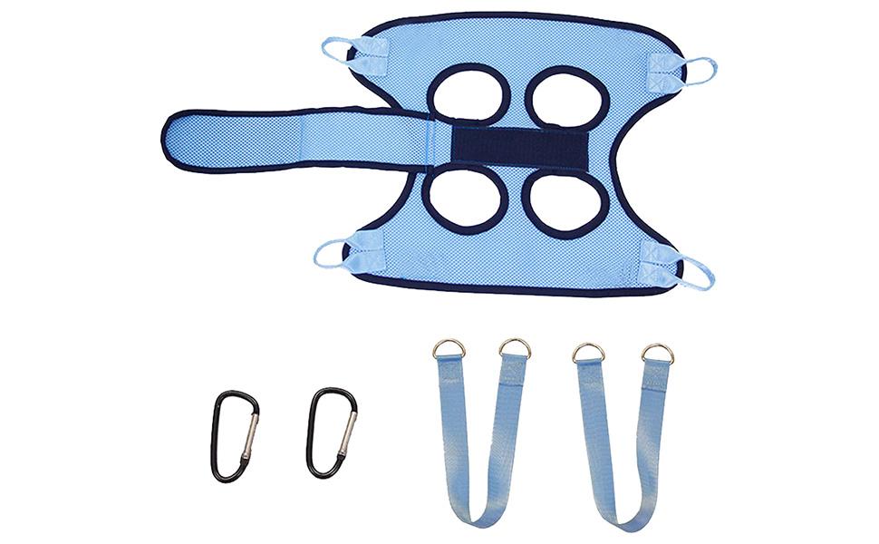 Гамак для грумінгу собак - петля для догляду за собаками, безпечна петля для грумінгу, дихаюча обрізка кігтів, гамак для домашніх тварин з ременем безпеки, безпечний для собак та котів, блакитний, M