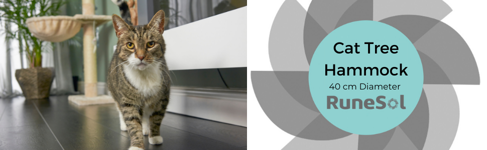 Підвісна лежанка для котів Runesol Beige, металевий каркас 40см, плюшеве покриття, для котячого комплексу