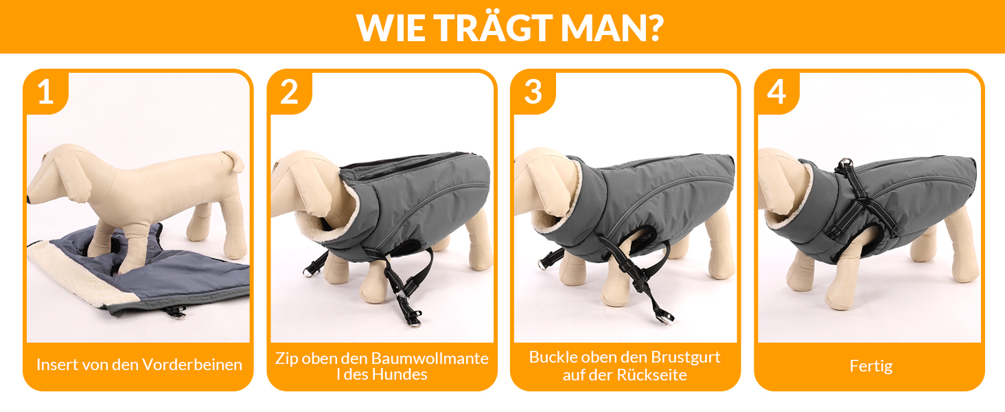 Теплий зимовий одяг для собак Citétoile: куртка з блискавкою, вітрозахисна, з відбиваючими смугами та нагрудником. Підходить для собак маленьких, середніх та великих порід. Сірий колір, розмір S.