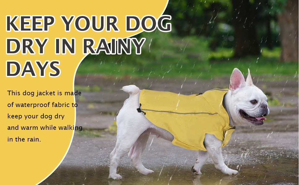 Дощовик для собак Vejaoo: водонепроникний, світловідбиваючий, з капюшоном. Підходить для малих, середніх та великих собак. Колір: помаранчевий, розмір: L