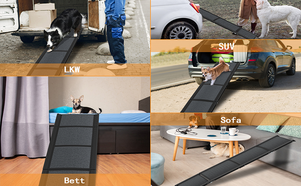 Рампа для собак у машину Hunderampe, складна, з килимком, до 110 кг, для авто, вантажівок, SUV