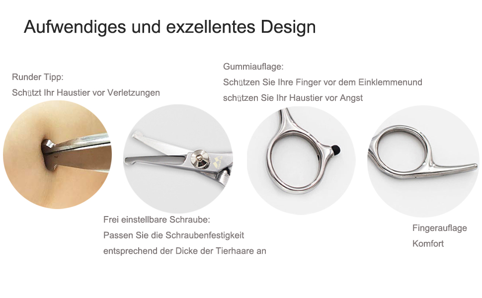 Набір ножиць для грумінгу собак iSeaFly 5 в 1: нержавіюча сталь, для тіла, обличчя, вух та носа