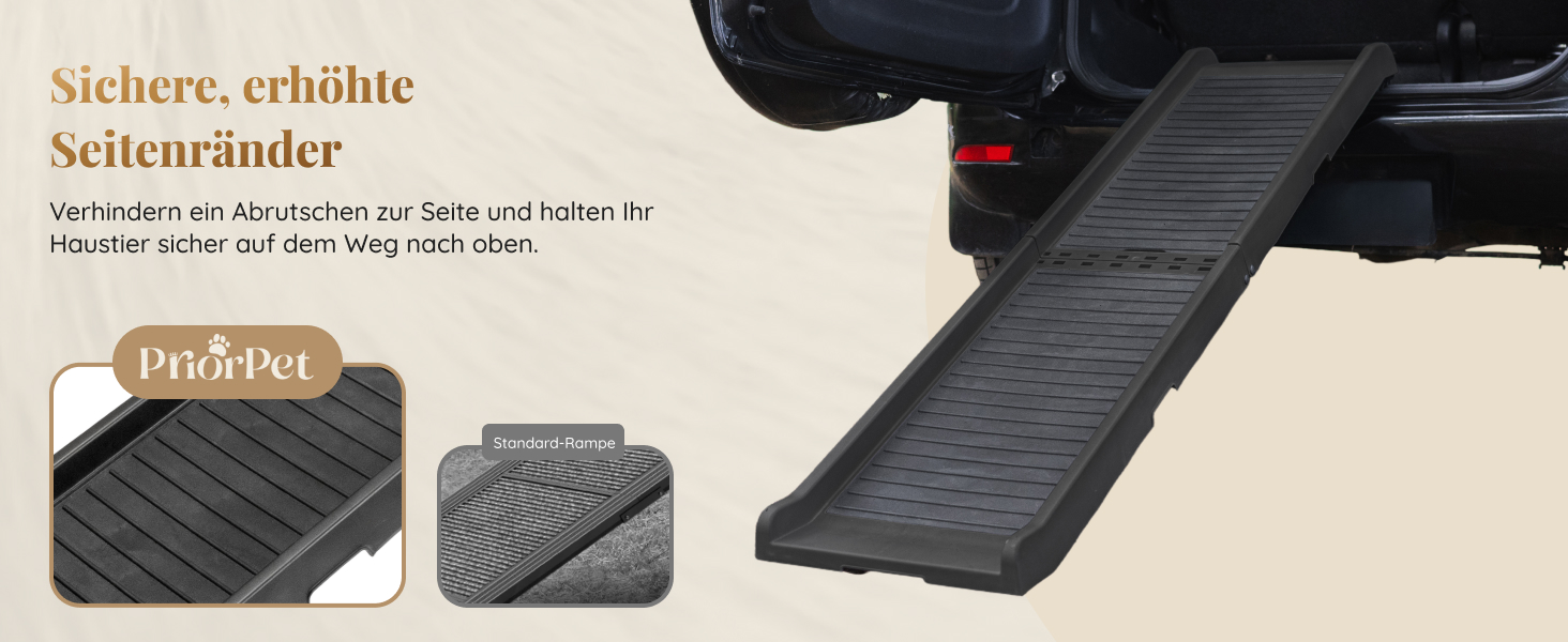 Рампа для собак у машину, складана – 174 см, 38 см – чорна, для великих собак, до 136 кг – підходить для авто та SUV