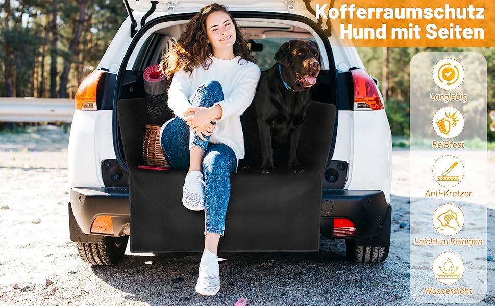 Захист для багажника автомобіля для собак, стежка з боків та захист краю багажника, лежанка для собак у багажник, водонепроникна та стійка до подряпин, універсальна ковдра для багажника автомобіля