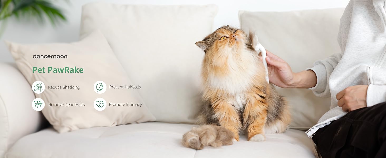 PawRake - щітка для котів та собак на період линьки, для середньої та довгої шерсті, делікатна до шкіри, легка