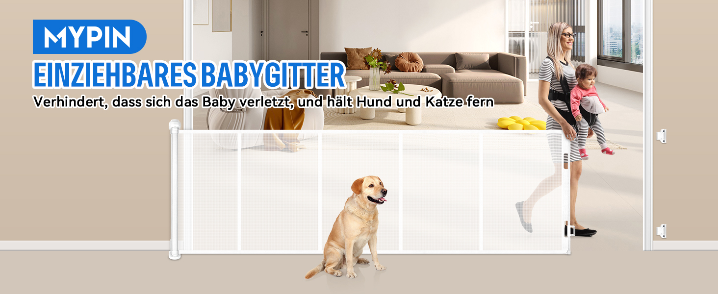 Захисне ворота MYPIN для дверей, висувні, 0-140 см. Захист від собак та дітей. Чорний колір.