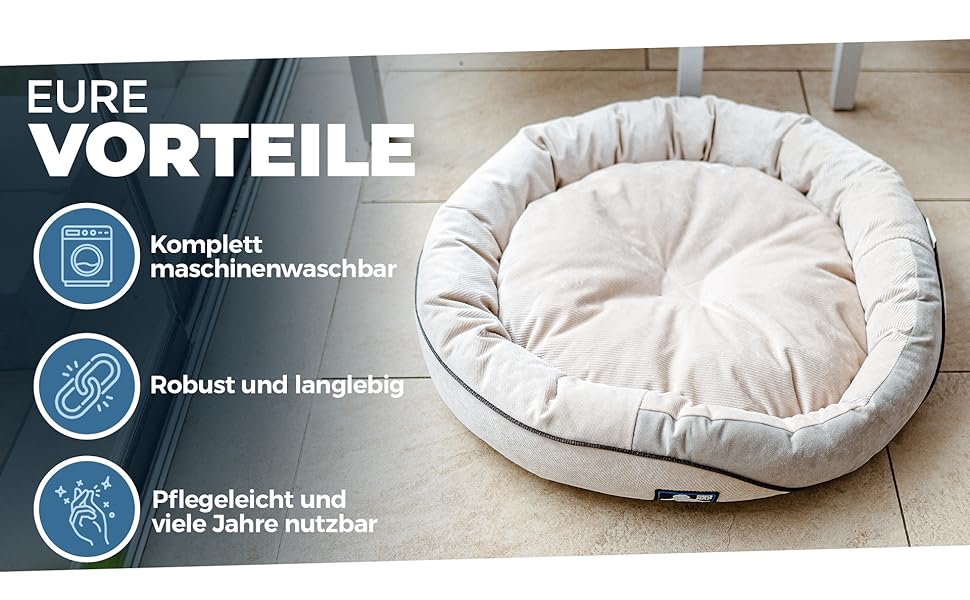 Ортопедичне ліжко для собак - диван для малих, середніх та великих собак | миється, не слизьке, ергономічне | кошик для собак, спальні місця для домашніх тварин та меблі, лежанка для собак | Champ’s Nap (S)