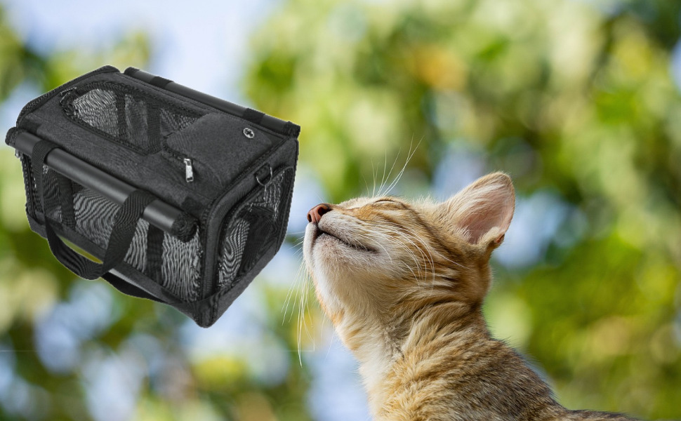 Транспортна переноска для собак та котів (складний бокс) - чорна