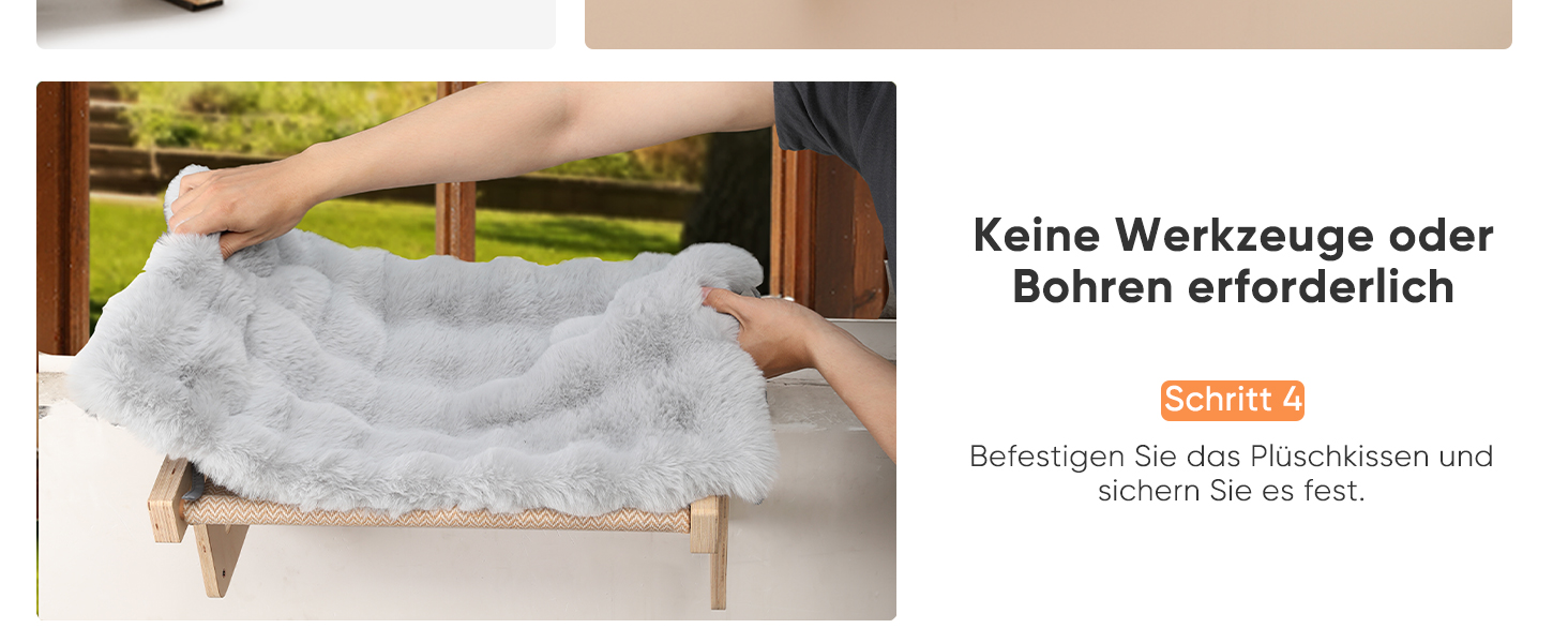 Котяча гамак FUKUMARU для вікна та підлоги, міцна конструкція, легко збирається (Сірий з м'яким подушкою)