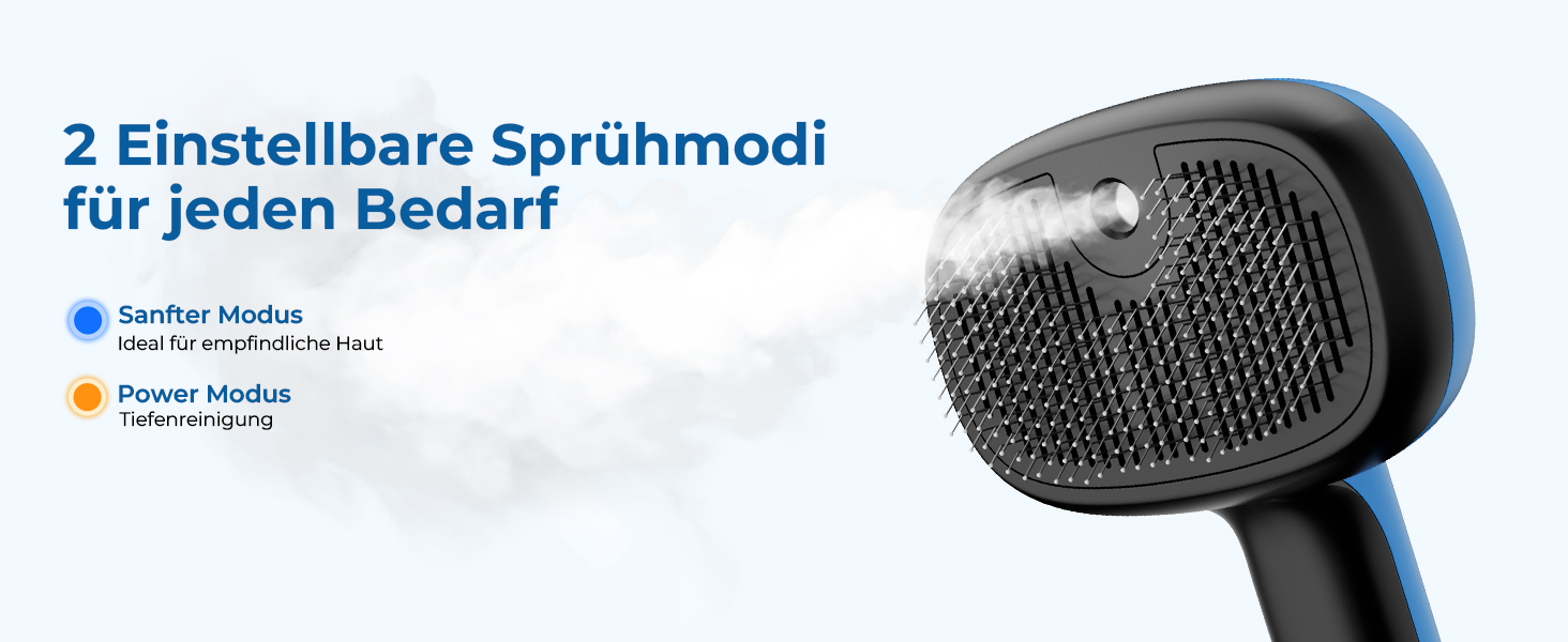 Побутова щітка для котів Pecute з парою та спреєм, багатофункціональна, для масажу та догляду за довгошерстими тваринами (блакитна)