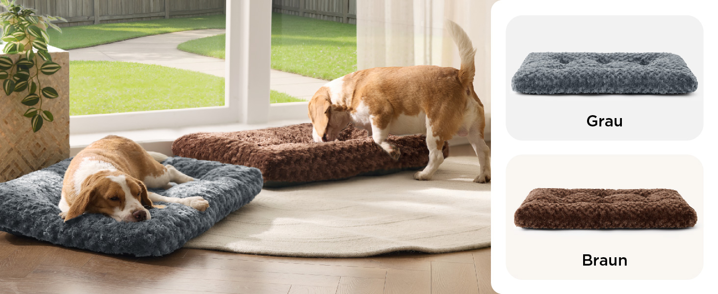 Крісло-лежанка для собак середніх порід BEDSURE - 71x50x7 см, сіре, миюче, з антиковзаючою основою