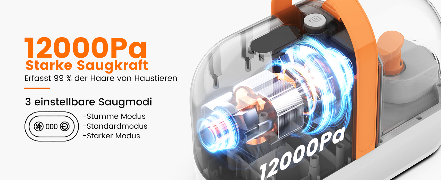 Машина для стрижки собак AIRROBO з пилососом 12000 Pa, щітка для видалення шерсті для собак і котів, тиха машинка для стрижки собак з інструментами для догляду, контейнер для пилу 1.4L, PG10 Білий