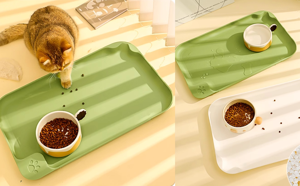 Водонепроникний килимок для годування собак та котів Octonyluck, 57.5x35.5 см, сірий