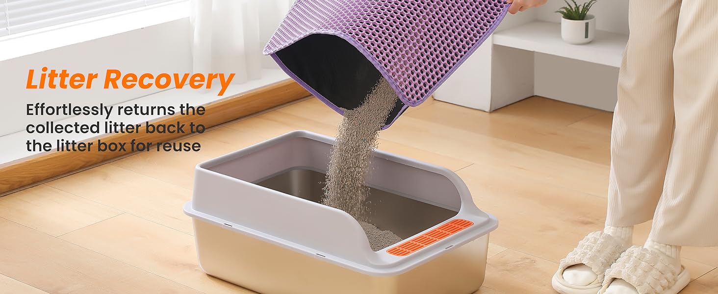 Килимок для котячого туалету Petinstinct, XXL, 116x66 см, фіолетовий