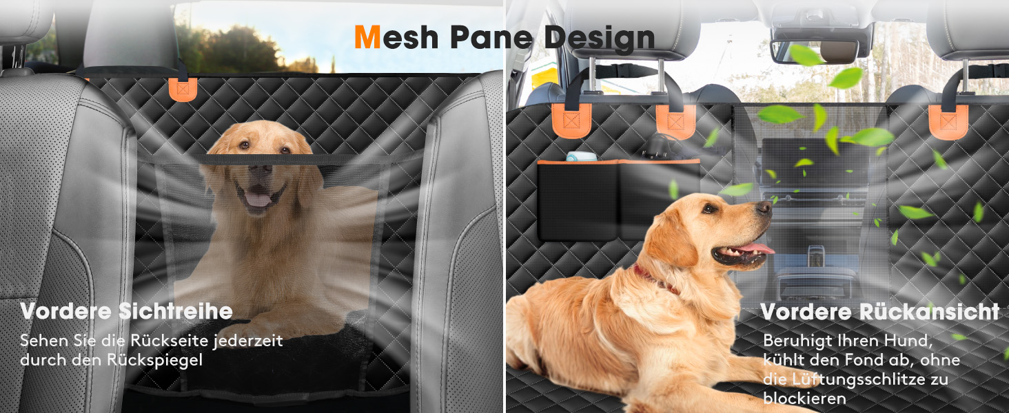 Захист для автосидіння для собак JOEJOY, 135 x 144 см, чорний. Водонепроникний, стійкий до подряпин, з боковим захистом та віконцем. Підходить для авто, мінівена, SUV.