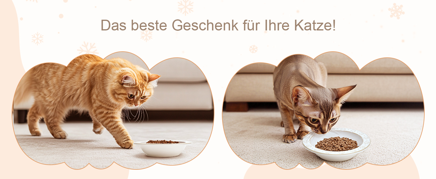 Набори керамічних мисок для котів SPUNKYJUNKY (3 шт.) - білий, сірий, ø16 см