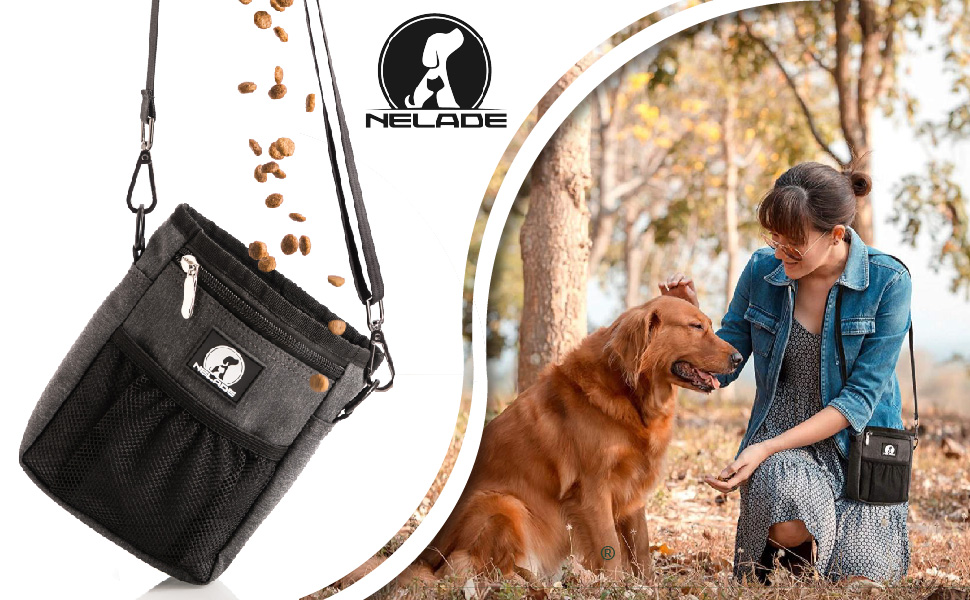 Мішок для ласощів для собак - міцний та водонепроникний аксесуар для прогулянок та тренувань (Чорний, Grey Edition)