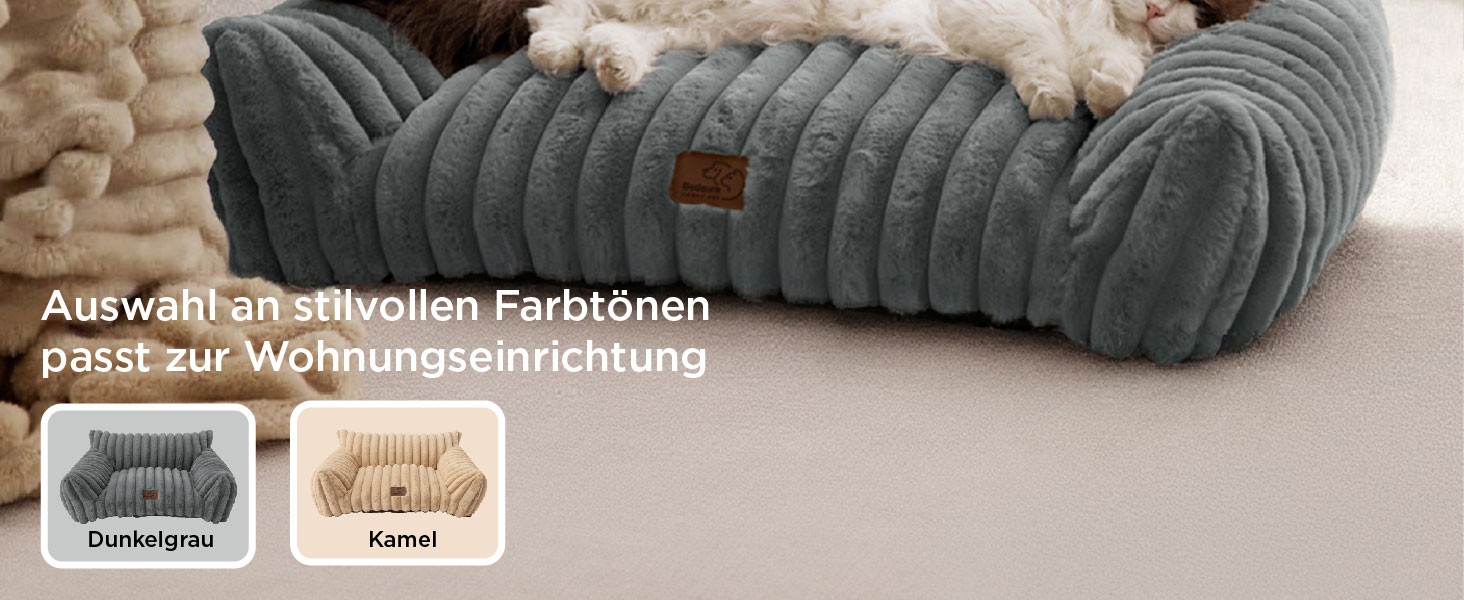 BEDSURE Ортопедичне ліжко для котів та собак великого розміру, 76x51x25 см, сіре, велике, миється, для маленьких собак та котів