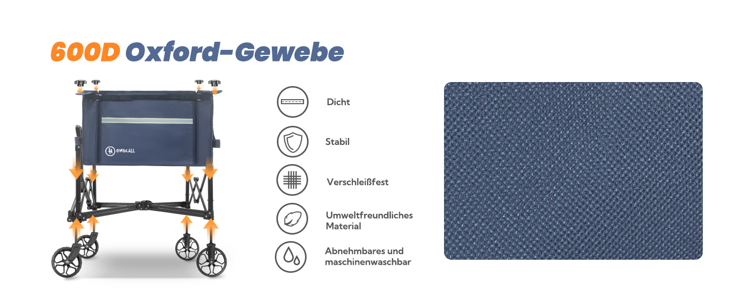 Складаний вагончик Homecall для відпочинку, покупок та транспортування (100 кг, Navy Blue)