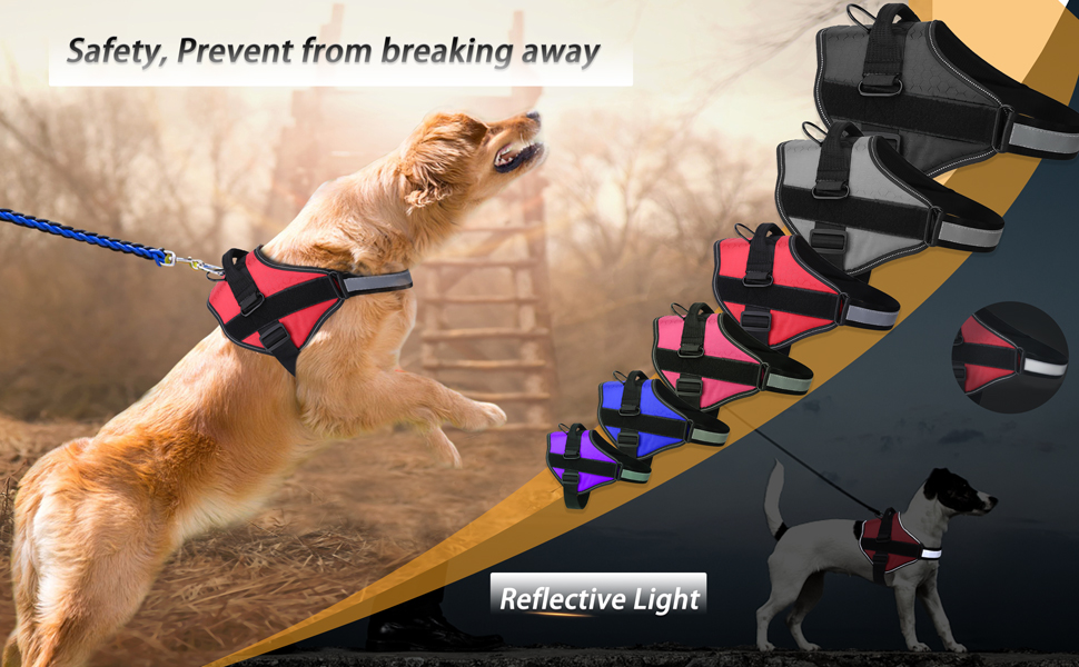 Шлейка для собак проти тяги, дихаюча, регульована, для прогулянок та тренувань, нагрудник, для вулиці, легкий контроль, середні, малі, великі породи, (XL, Рожевий)