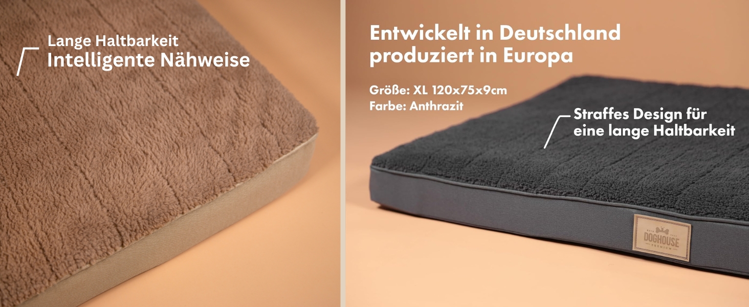 Килимок для собак середніх порід 100x65x9 см, м'який, миючий, бежевий